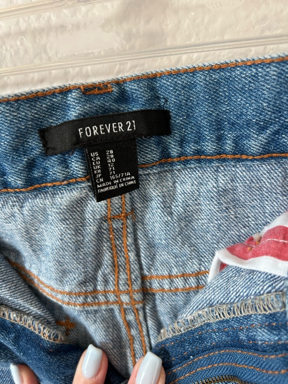 Forever 21 Blue Distressed Americana 4th of July Denim Short Shorts - Picture 3 of 6